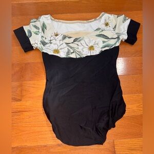 Custom Made Luckyleo Black and Cream Adult Large Leotard